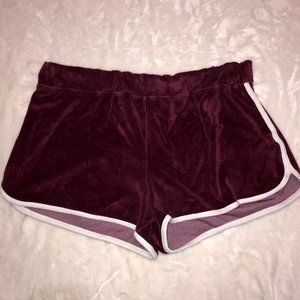velvet red shorts